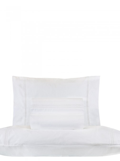 Jogo de Lençóis Cama de Casal Sublime 100% Algodão 4 Peças Branco