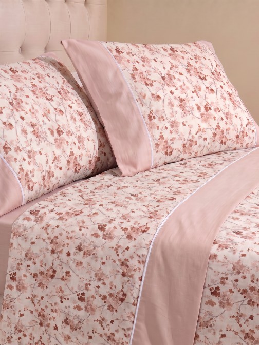 Jasmin Double Bed Sheet Set 100% Cotton Pink