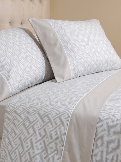 Ilus�o Double Bed Sheet Set 100% Cotton Beige