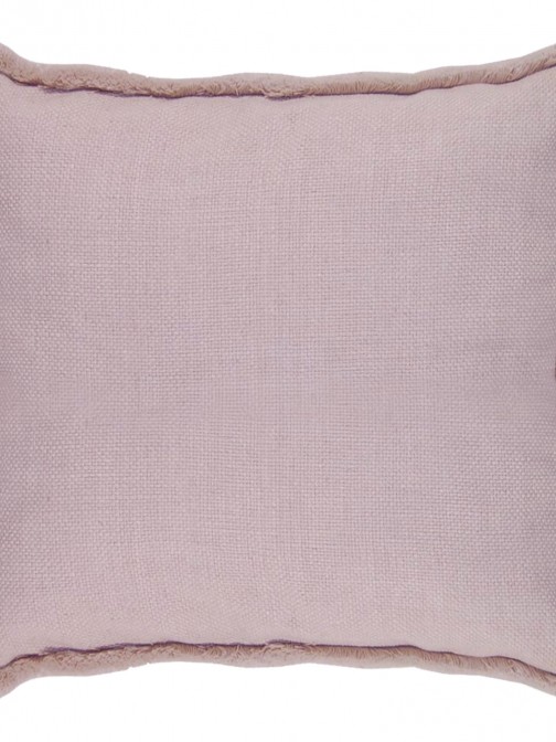 Basic Plain Decorative Cushion with Fringes Pink