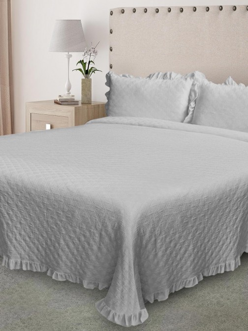 Edredn Cama Doble Milan Geomtrico Gris