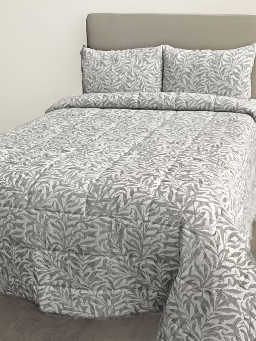 Edredn Cama Doble Jasmine Floral Gris