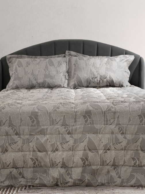 Elena Jacquard Double Bedspread Gray