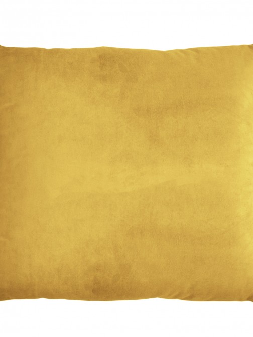 Velvet Plain Decorative Cushion Yellow