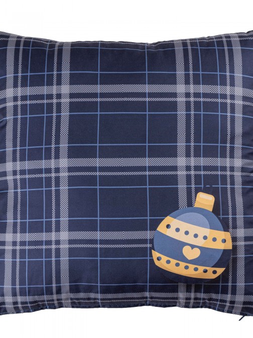 Cojn Decorativo Navideo Merry Cuadrado Azul