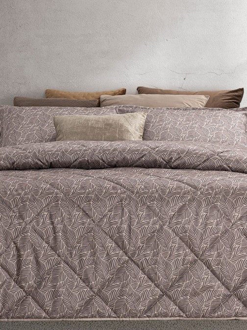 Colcha Cama de Casal Arvi Floral Taupe