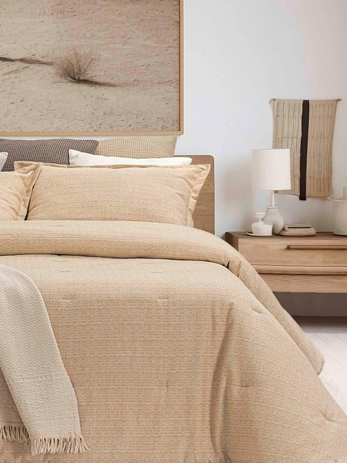 Edred�n cama doble Lanka falso liso naranja