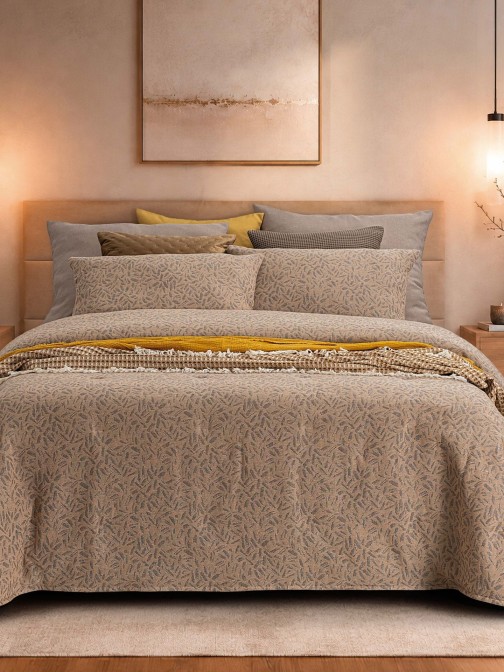 Colcha Cama de Casal Doren Camel