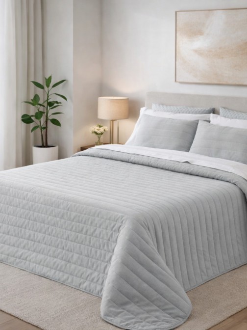 PRADO double bedspread plain gray