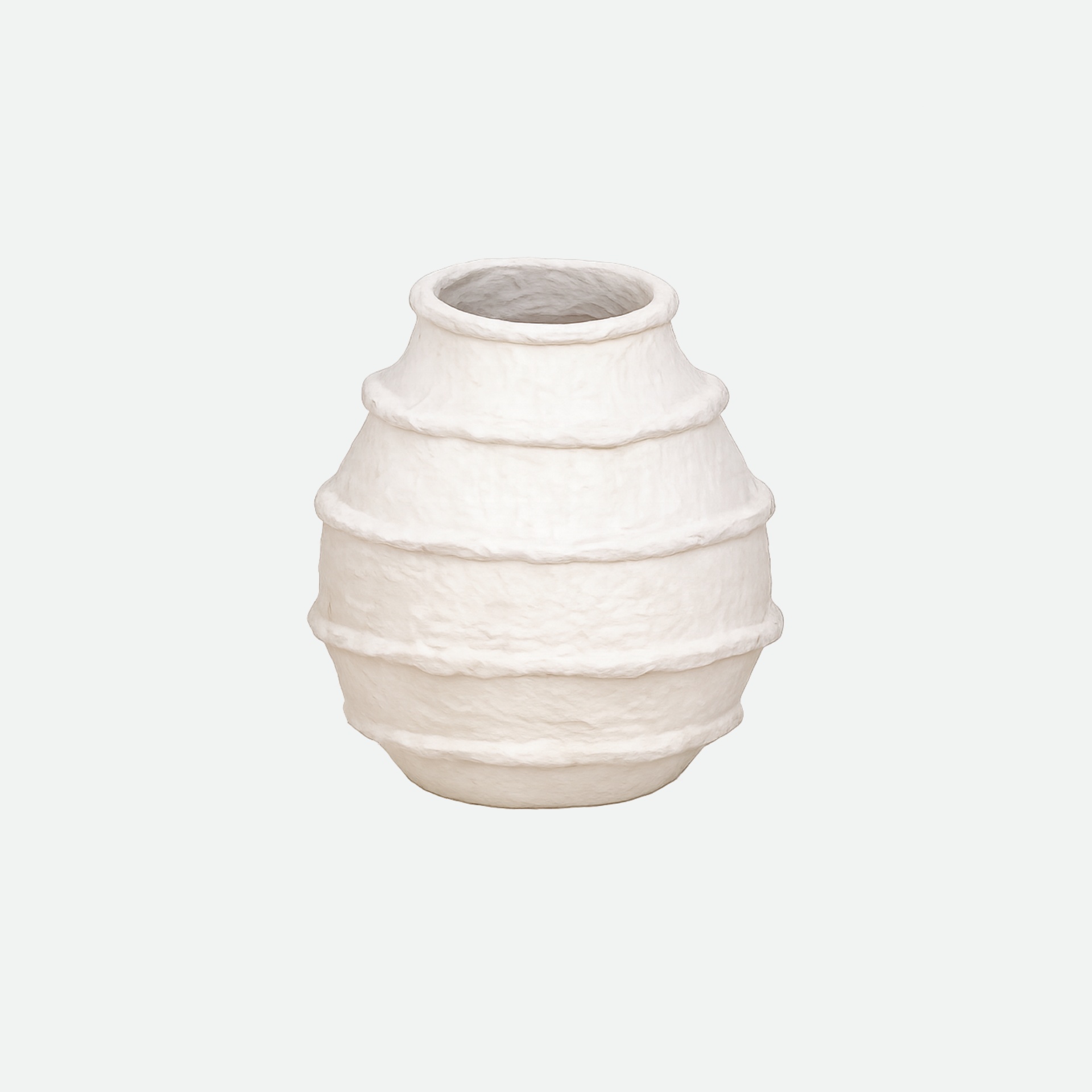 Jarra em tela mache Riviera em branco marfim 29 cm