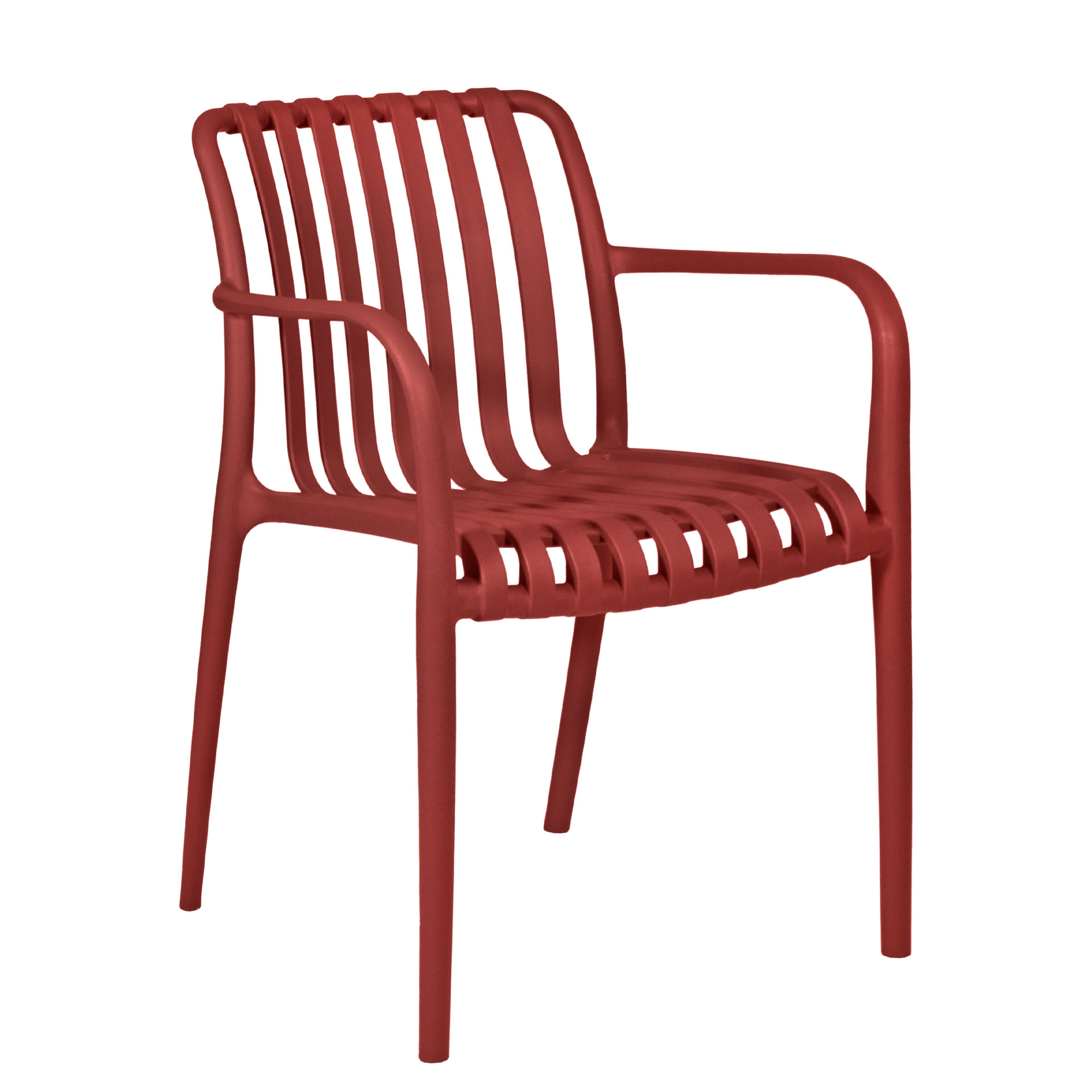 Cadeira empilhável Bandol vermelha para exterior - Pack 2