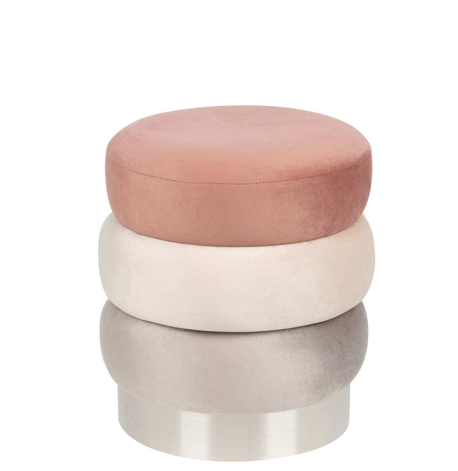Pouf de Metal e Tecido 20 Multicolor