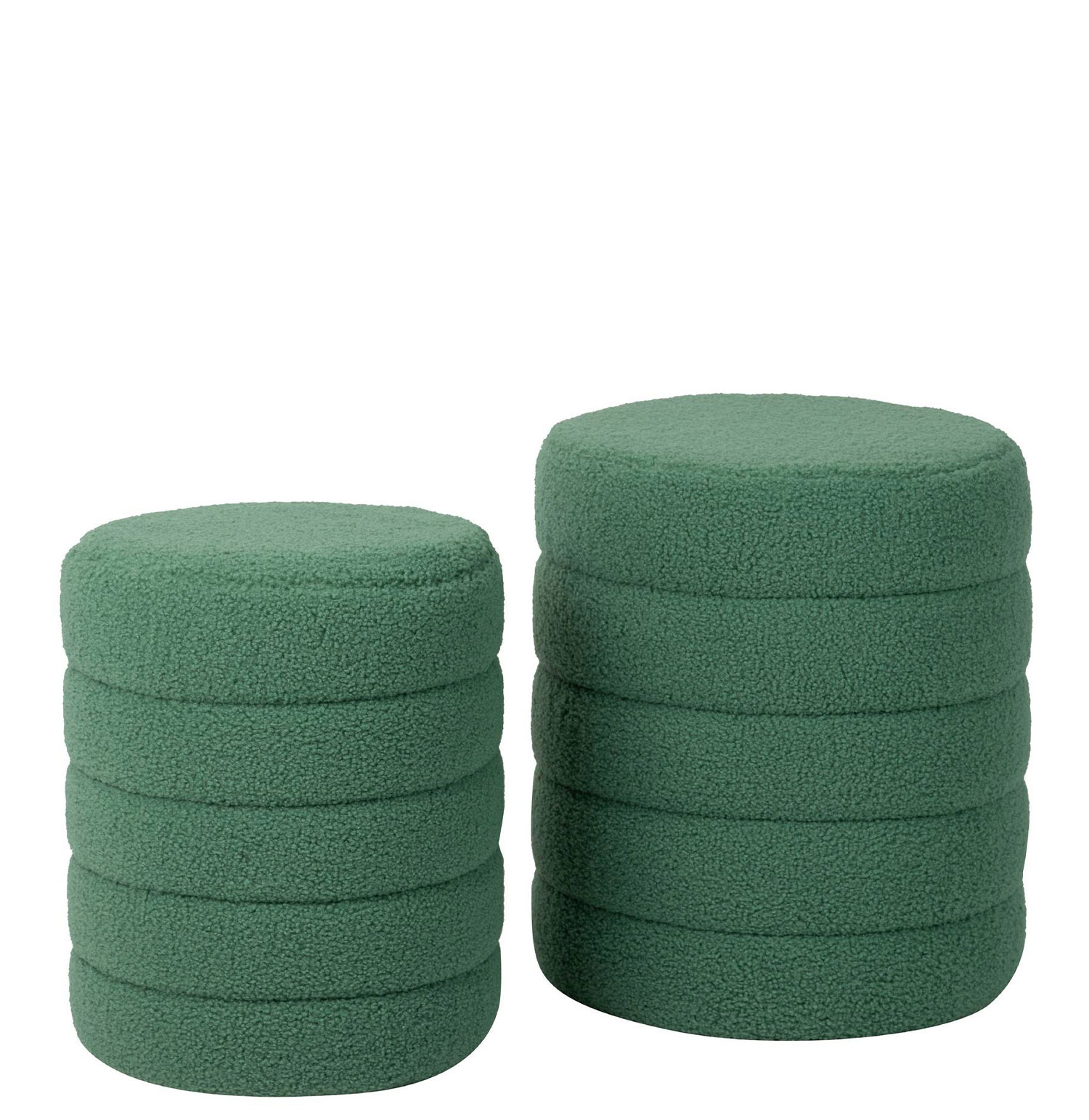 Pouf de Madeira e Tecido 076 Verde Escuro