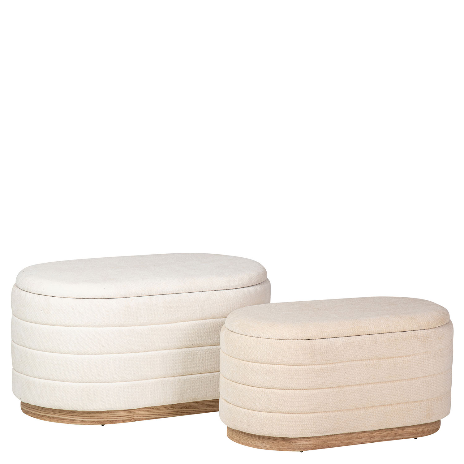 Pouf de Madeira e Tecido 101 Bege