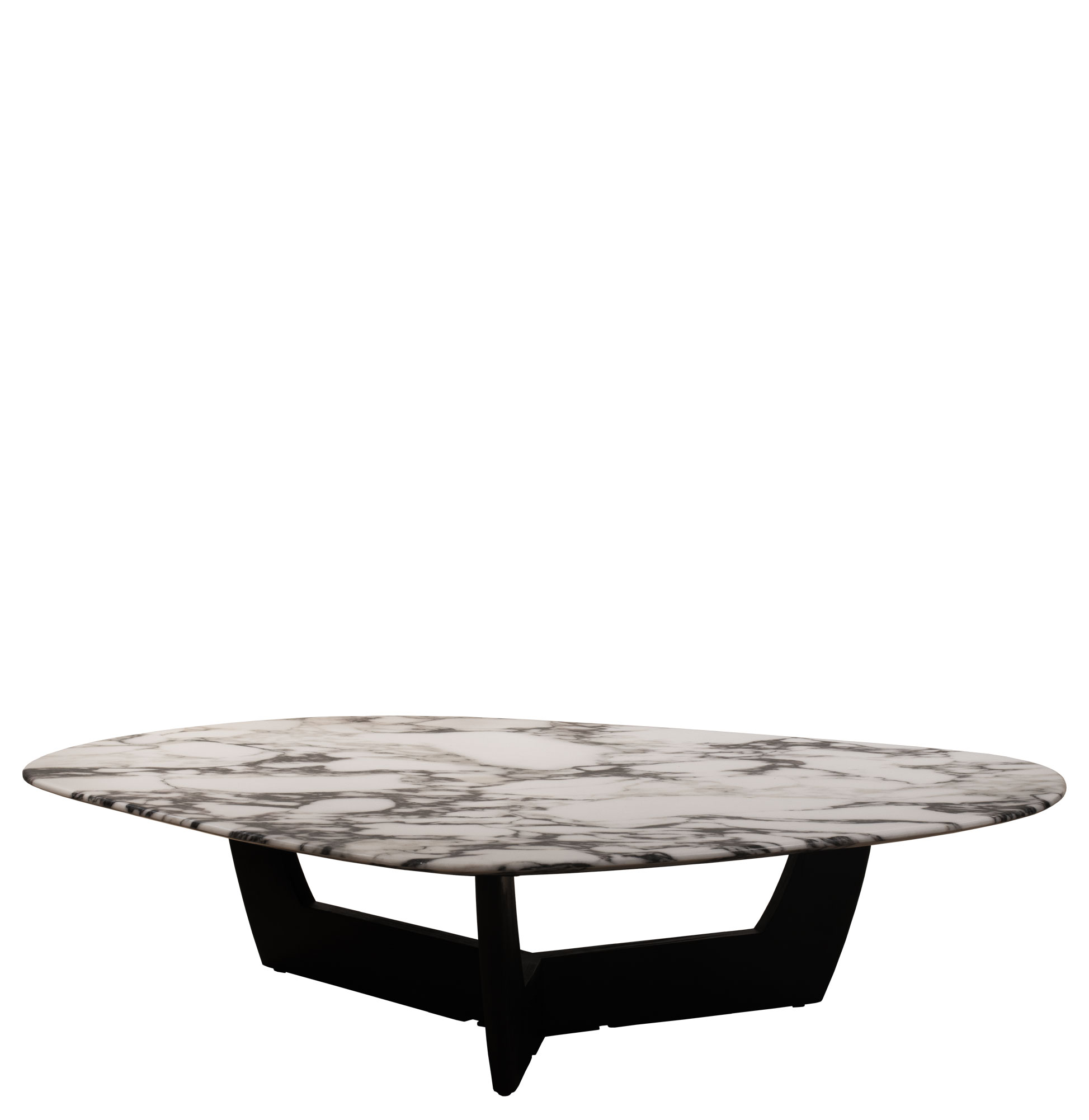 Mesa de Centro em Madeira e Pedra Hydra Branca