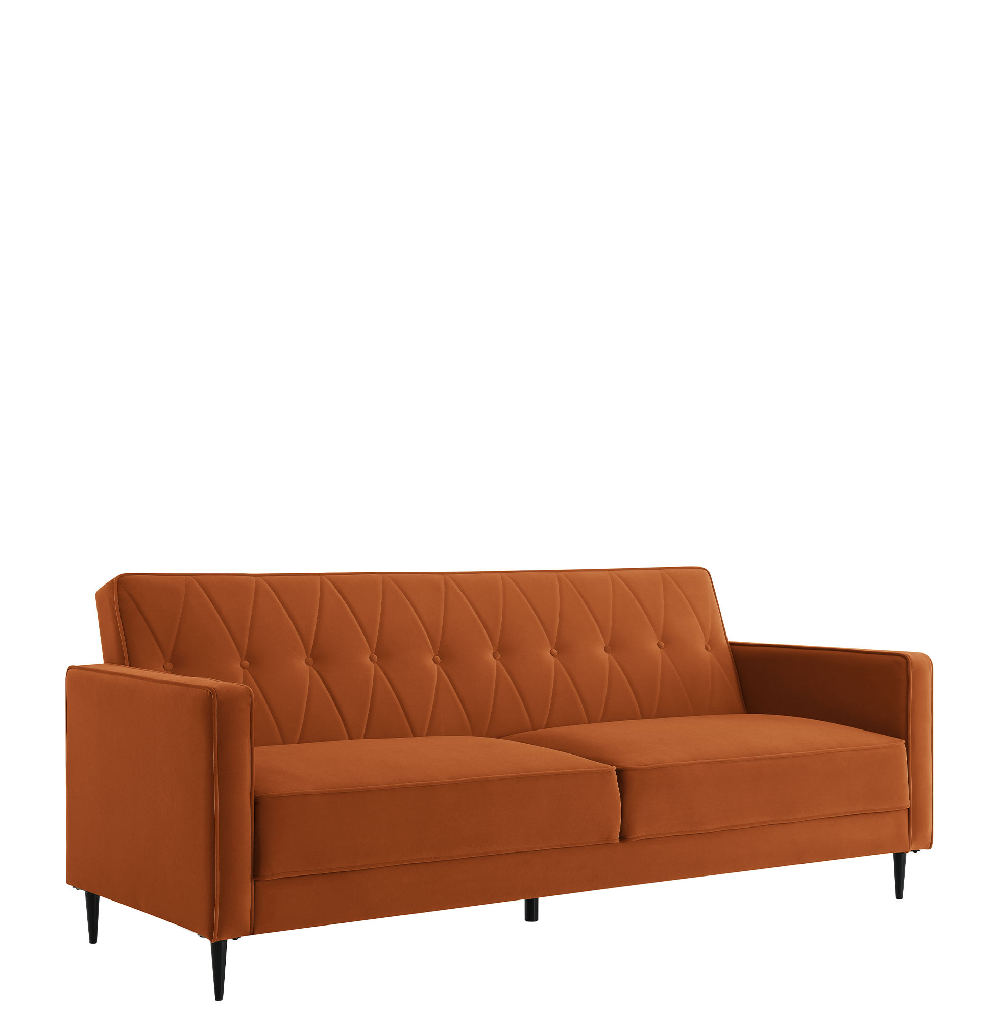 Sofá-Cama 3 Lugares de Veludo Lima Laranja