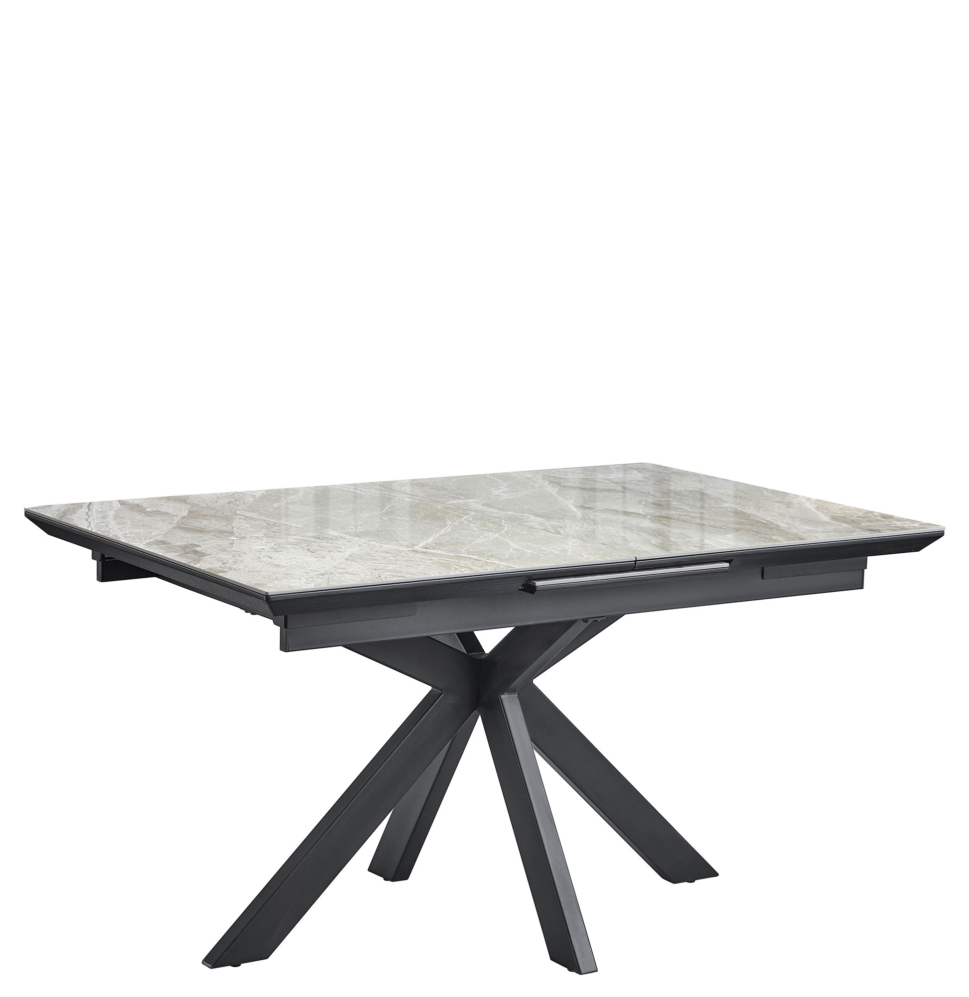 Mesa de Jantar Extensível com Tampo Cerâmico Leo Preta