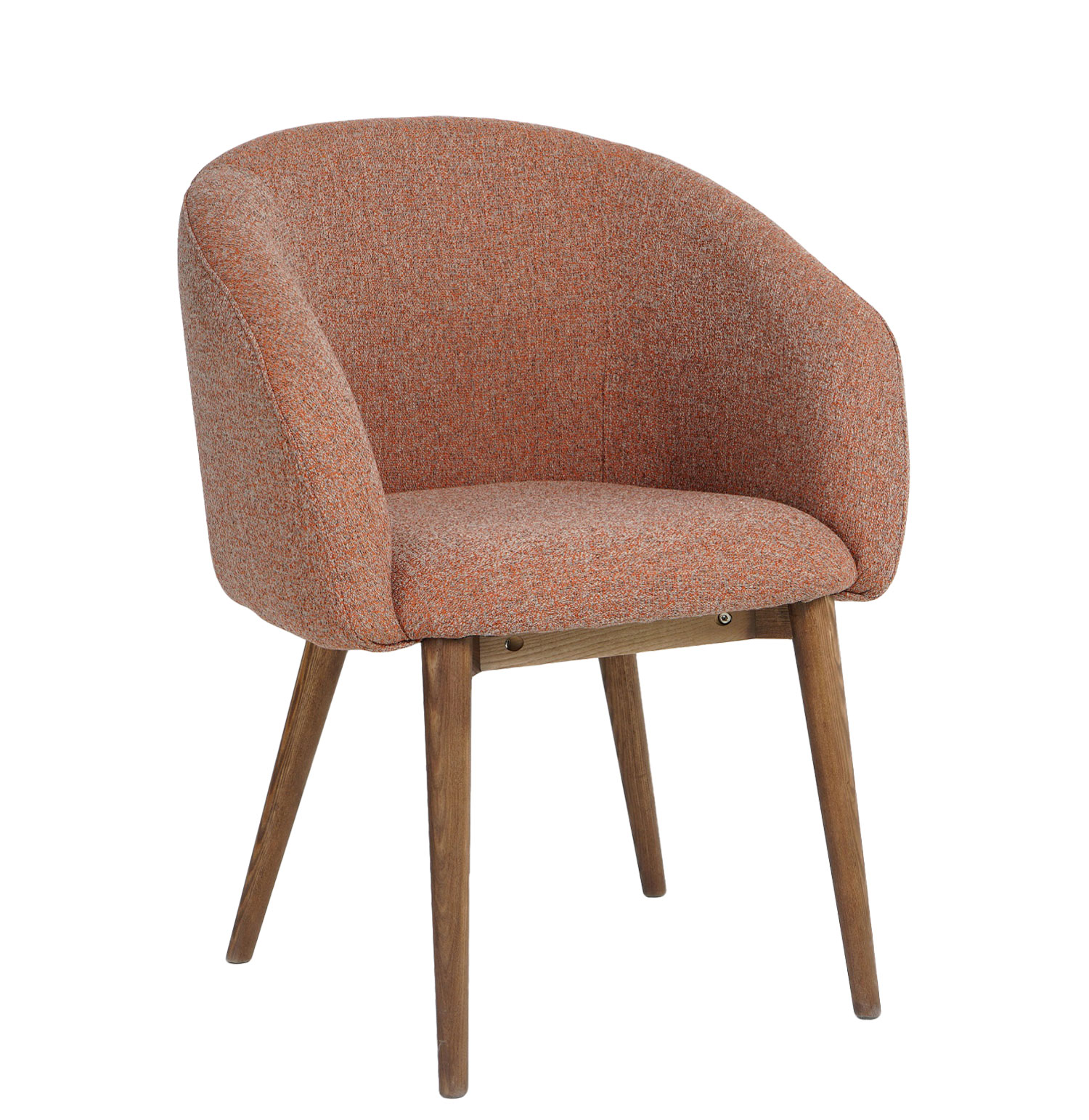 Cadeirão de Madeira e Tecido Havre Laranja