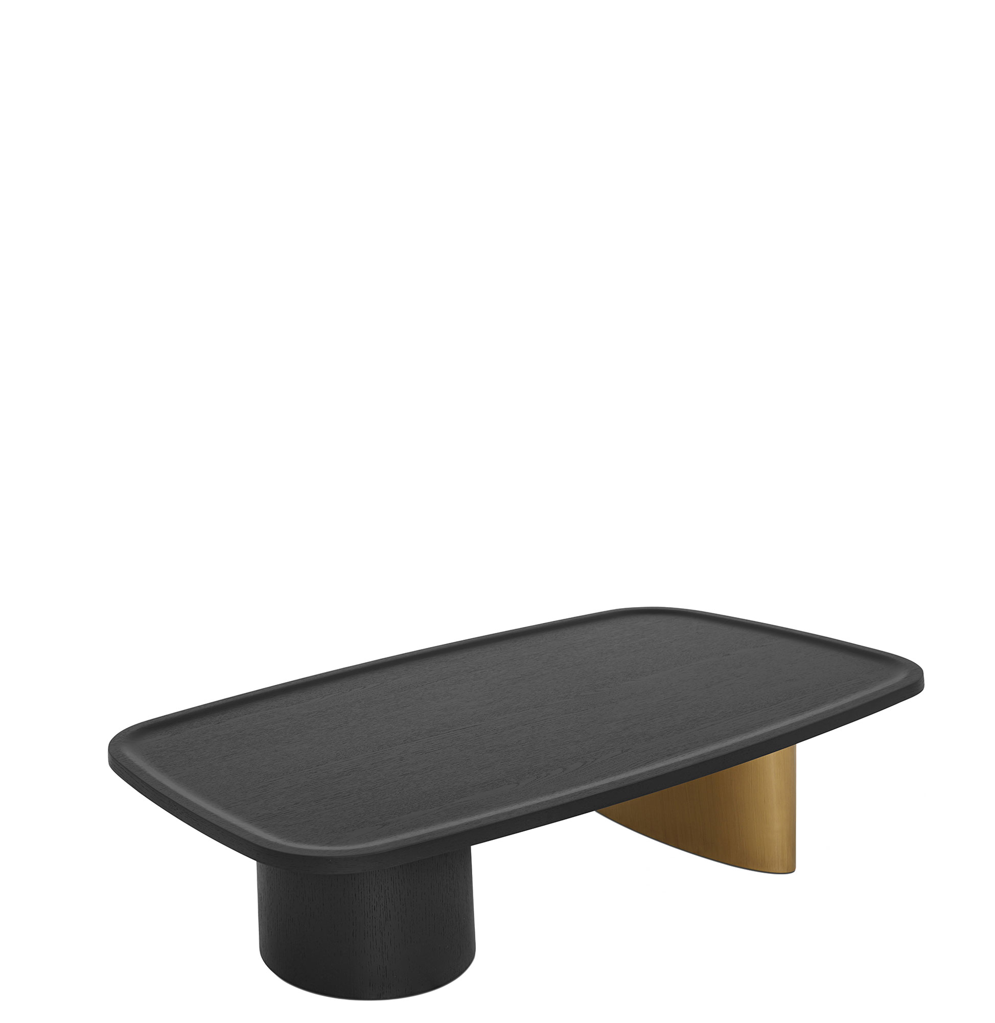 Mesa de Centro Retangular de Madeira Vela Preta