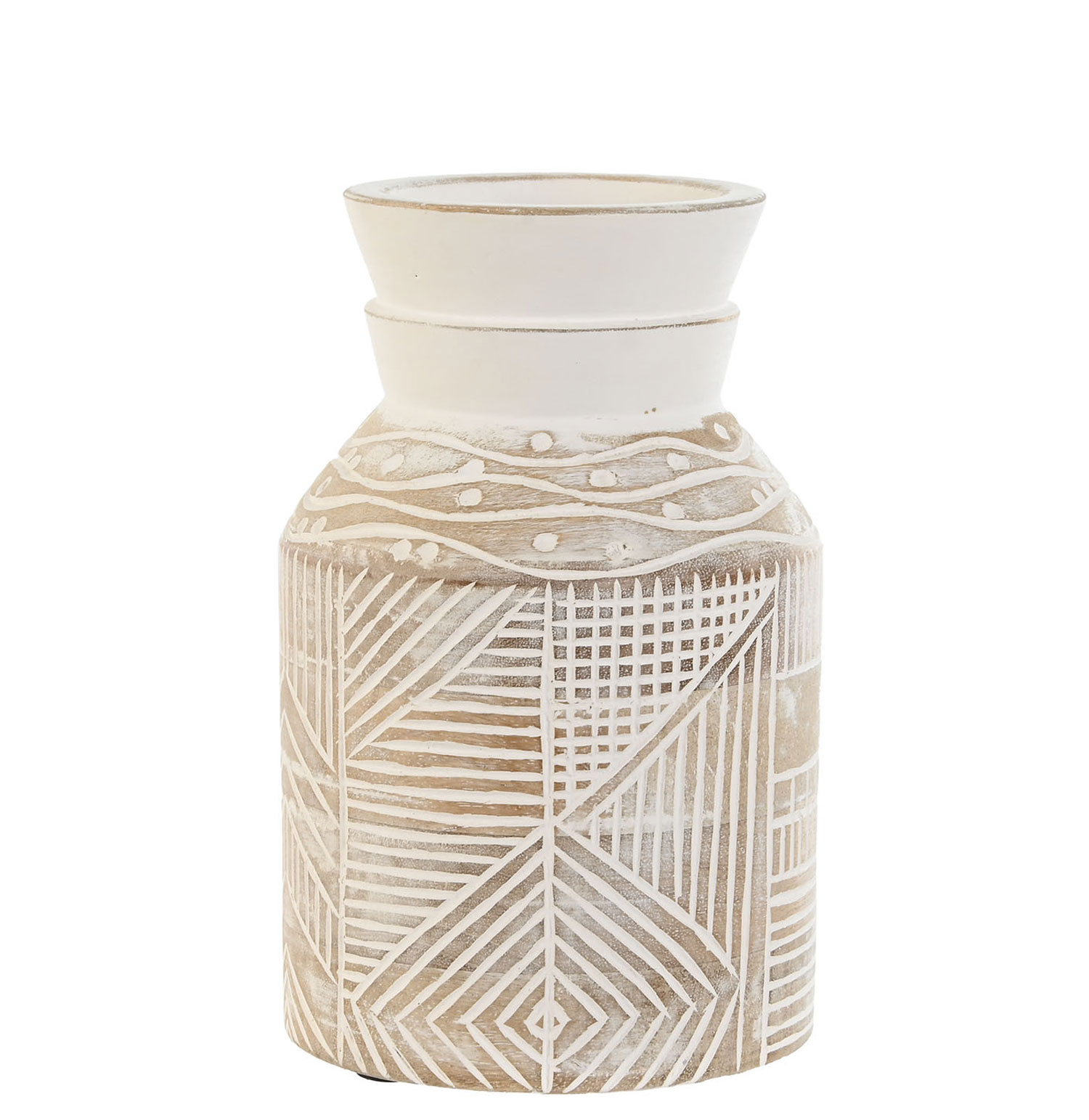 Jarra Decorativa de Madeira 100 Branco