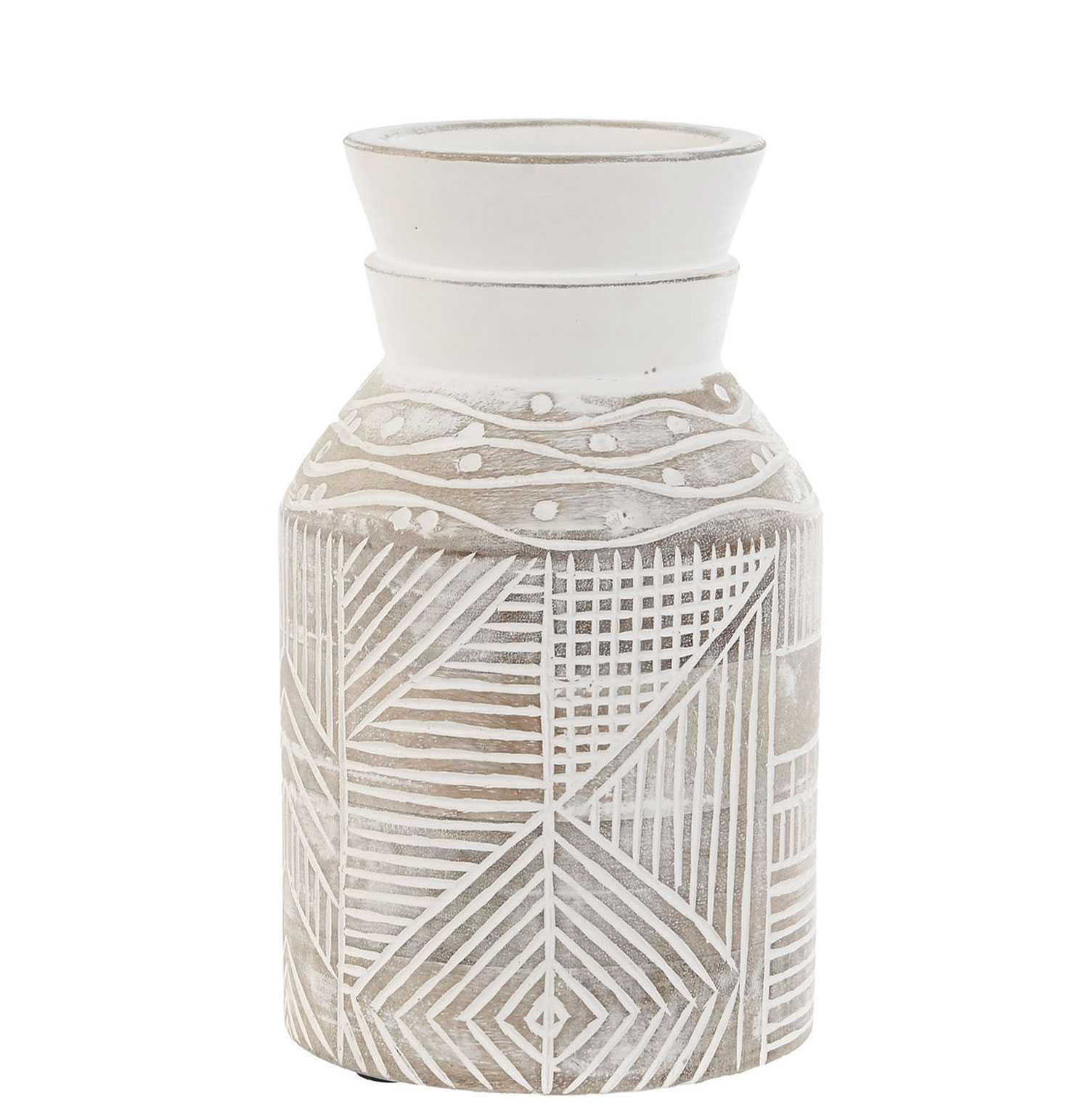 Jarra Decorativa de Madeira 101 Branco