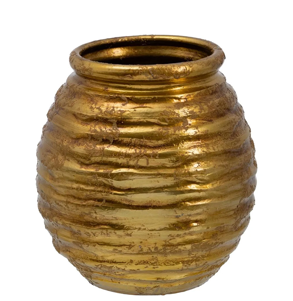 Vaso Decorativo de Cerâmica 392 Dourado