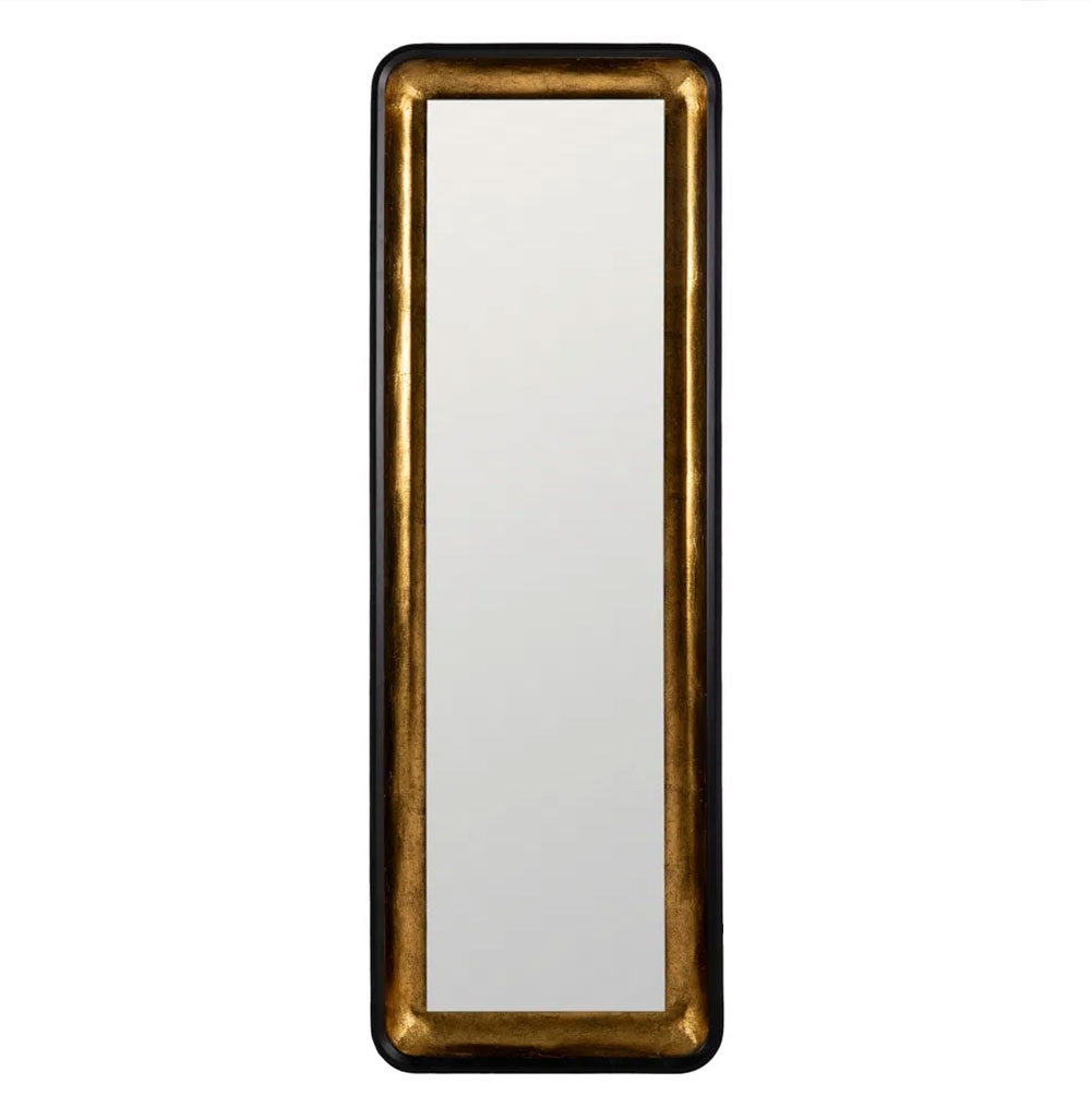 Espelho Retangular de Madeira com Luz 482 Dourado