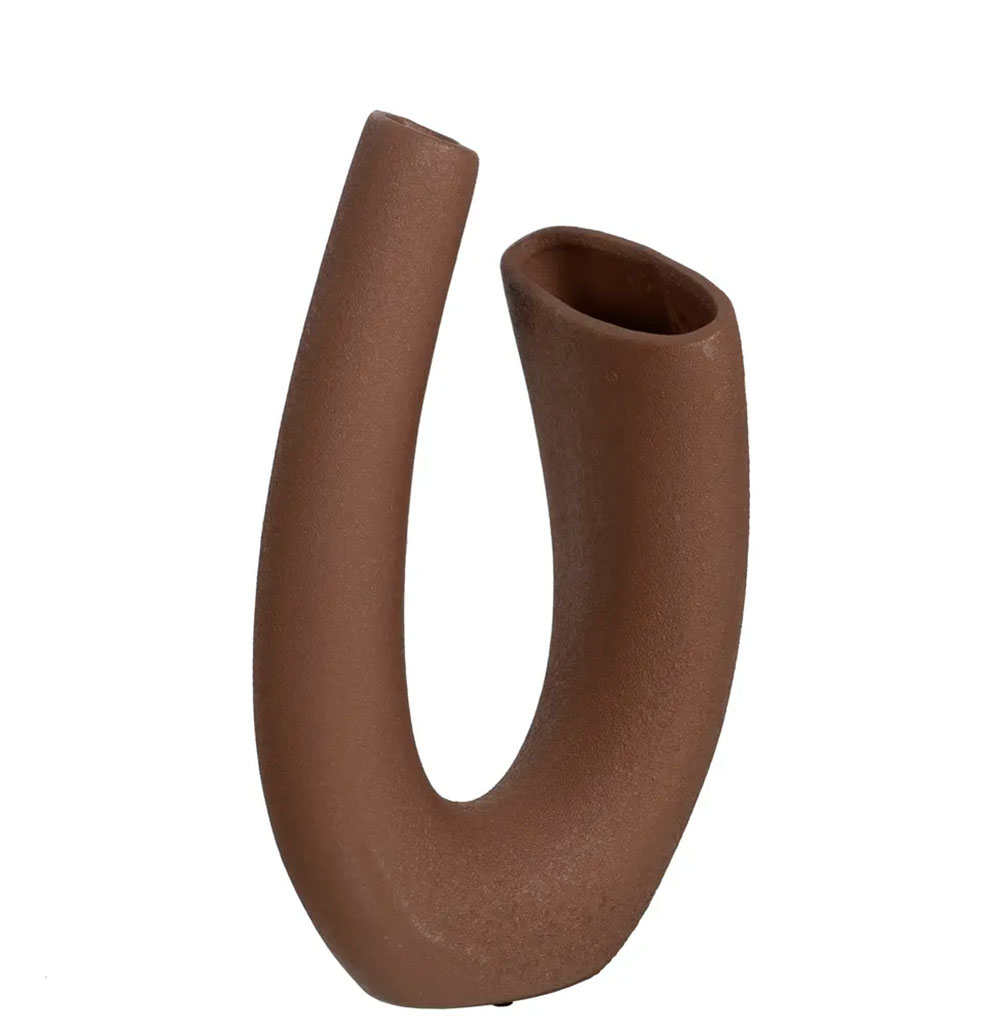 Vaso Decorativo de Cerâmica 390 Castanho