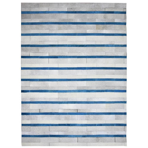 Tapete de Pele Natural Geométrico Frontera 001/088 Azul