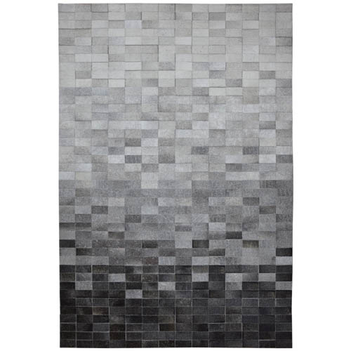 Tapete de Pele Natural Geométrico Merengue 002/233 Cinzento