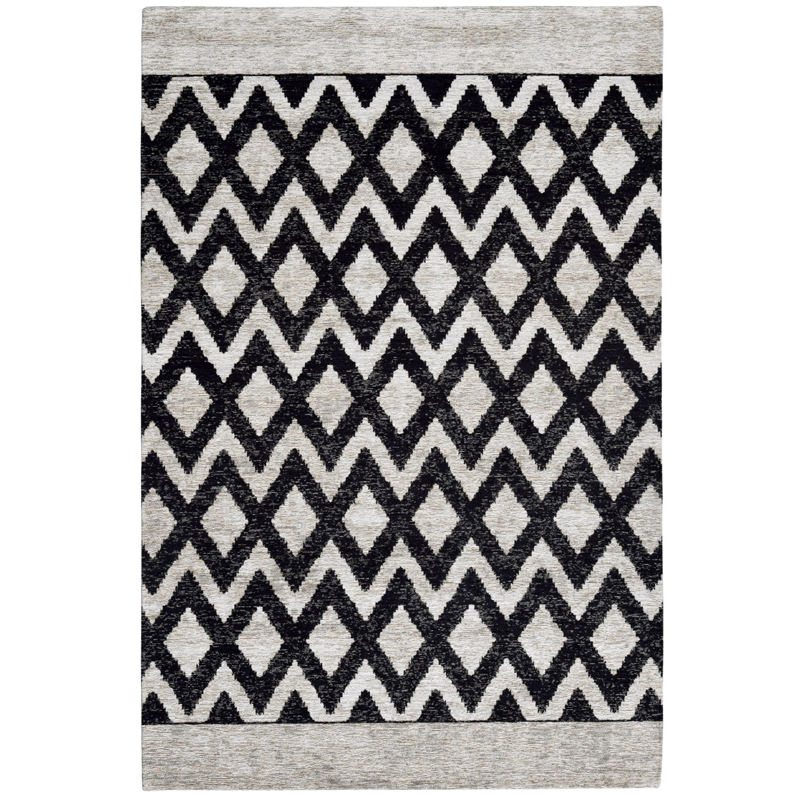 Tapete Geométrico Gradient Chenille 007 Preto