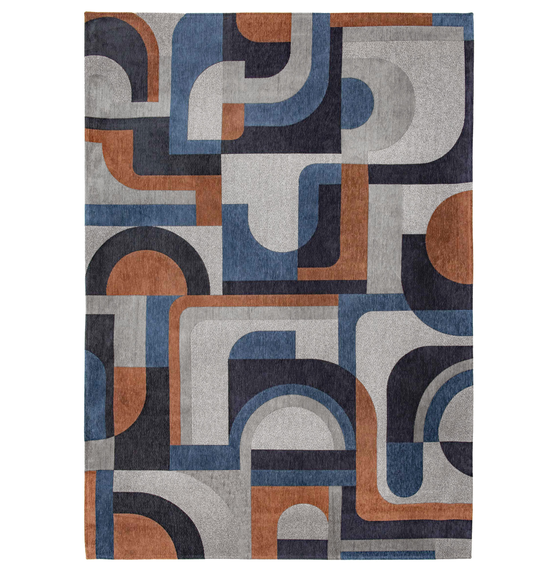Tapete Moderno Gropius Chenille 9196 Azul
