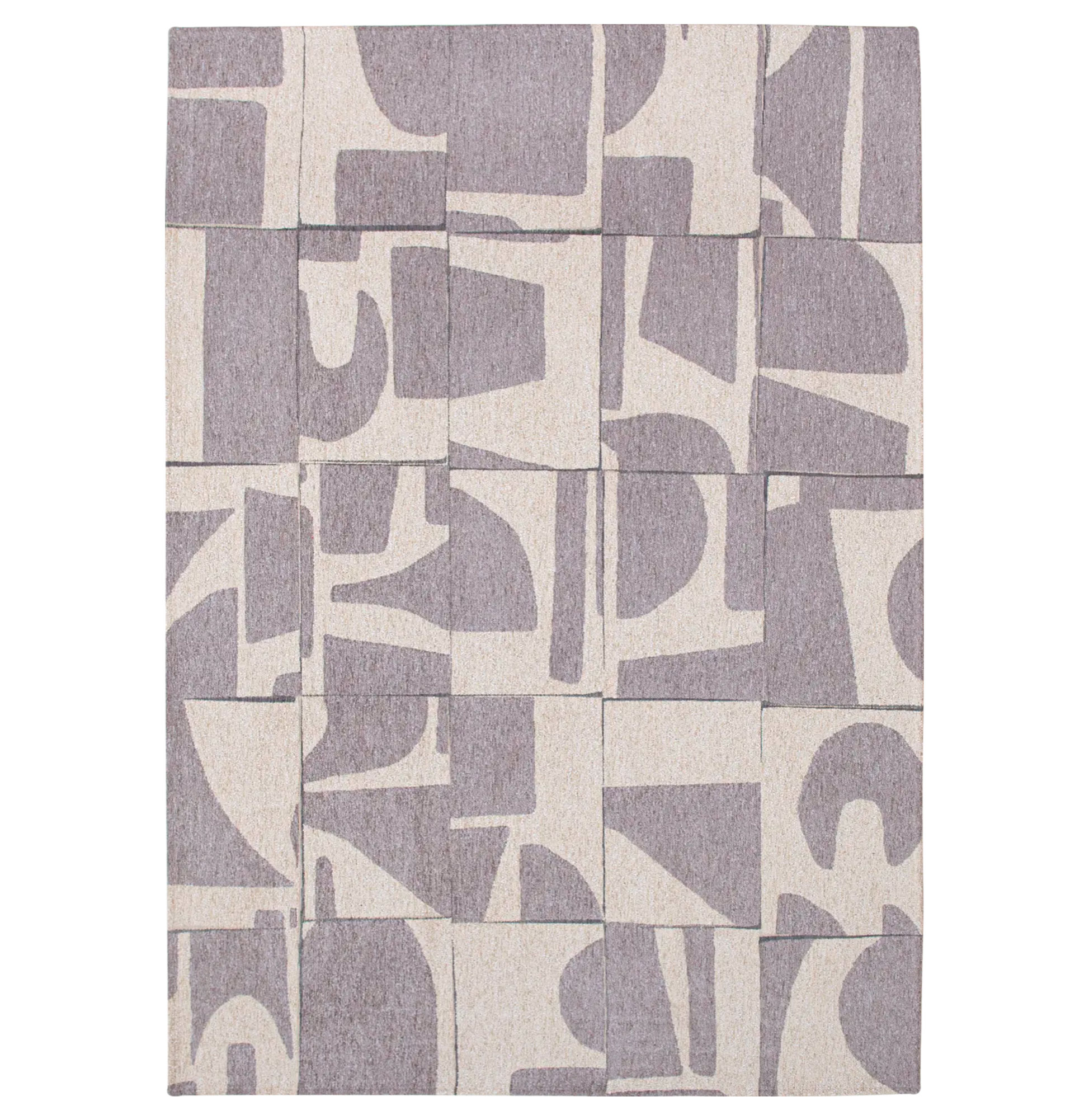 Tapete Moderno Abstrato Edges Chenille 9366 Bege