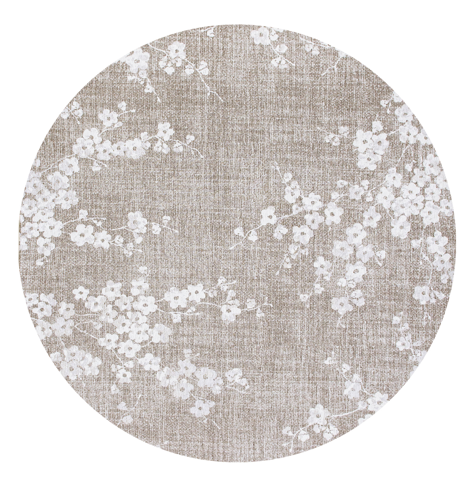 Tapete Redondo Moderno Almond Chenille 9373 Bege