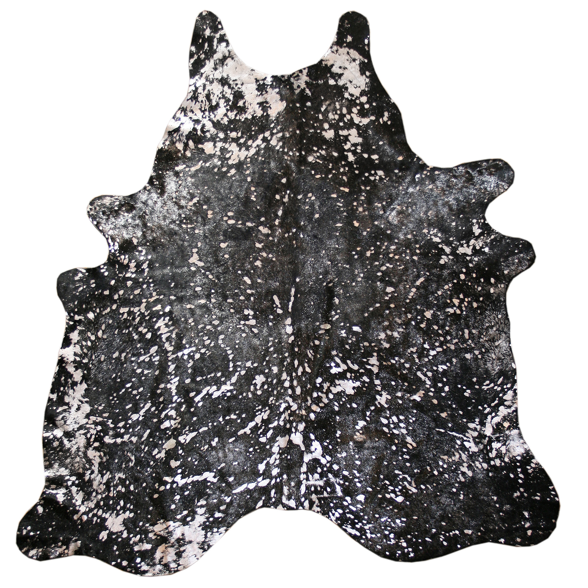 Tapete de Pele Natural Vaca Devoré DV08 Preto