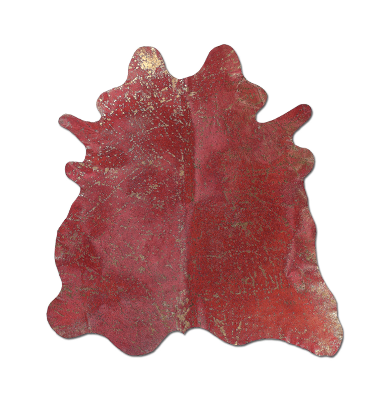 Tapete de Pele Natural Vaca Devoré DV09 Vermelho