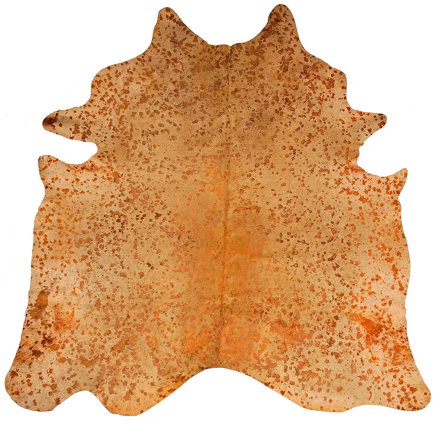Tapete de Pele Natural Vaca Dali DL03 Laranja