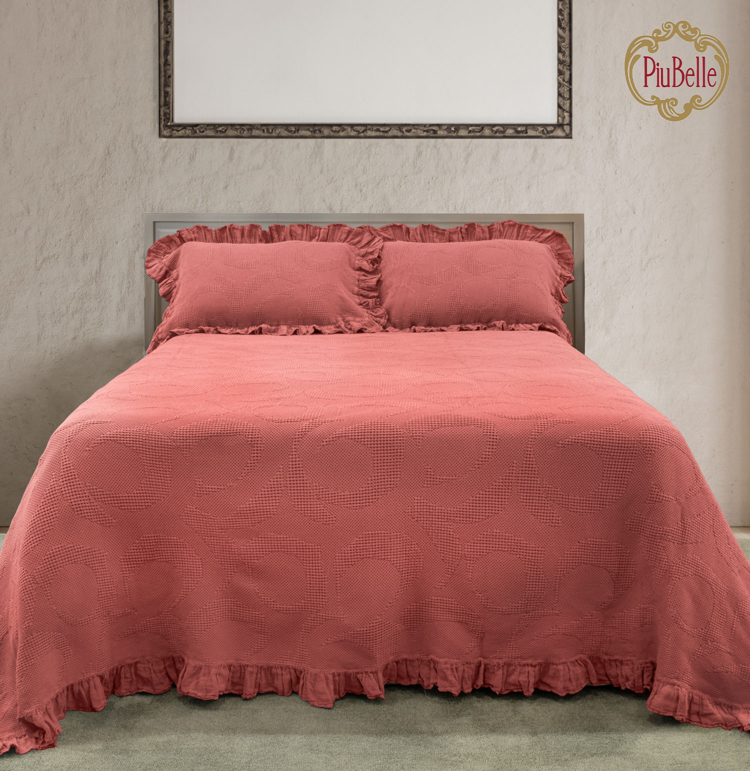 Colcha Cama de Casal Lola Sem Enchimento Rosa