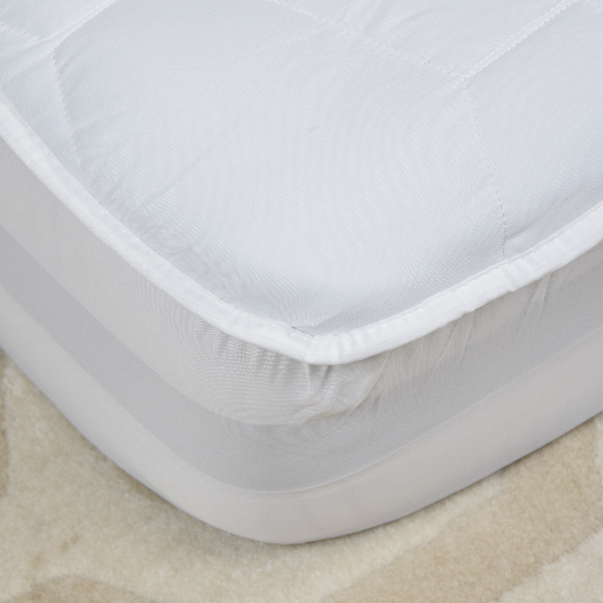 Protetor de Colchão Acolchoado Cama de Solteiro 90 Branco
