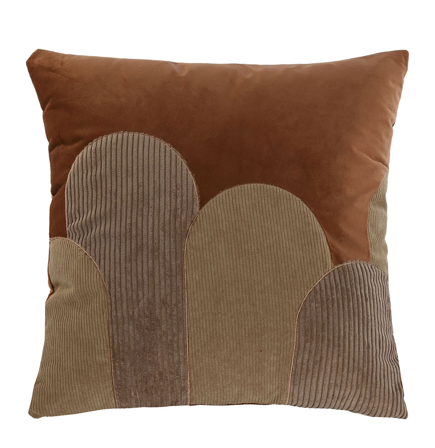 Almofada Decorativa Patchwork 800 Quadrada Castanho
