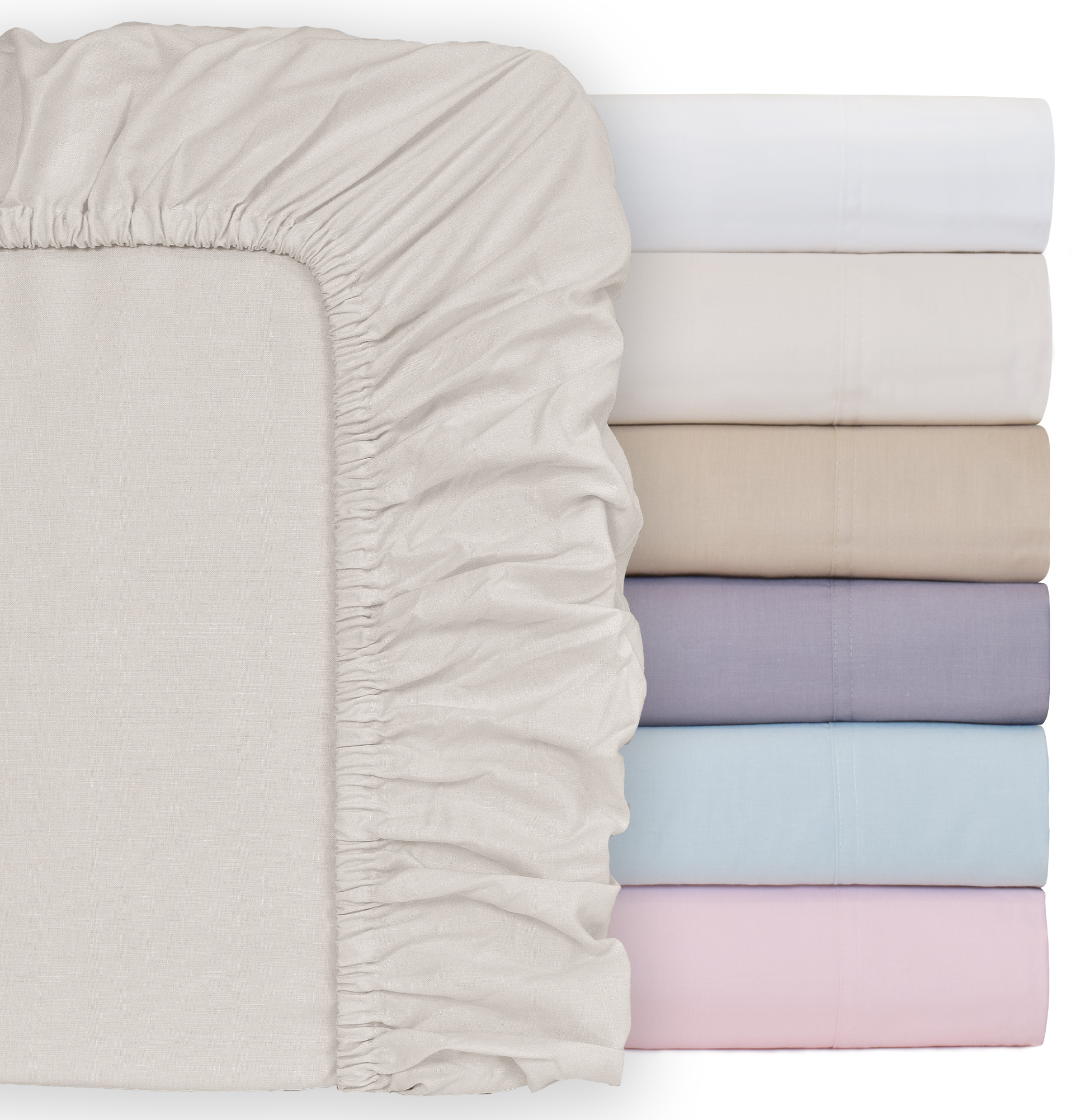 Lençol de Baixo Ajustável 100% Algodão Cama de Casal 160 Nude Bege