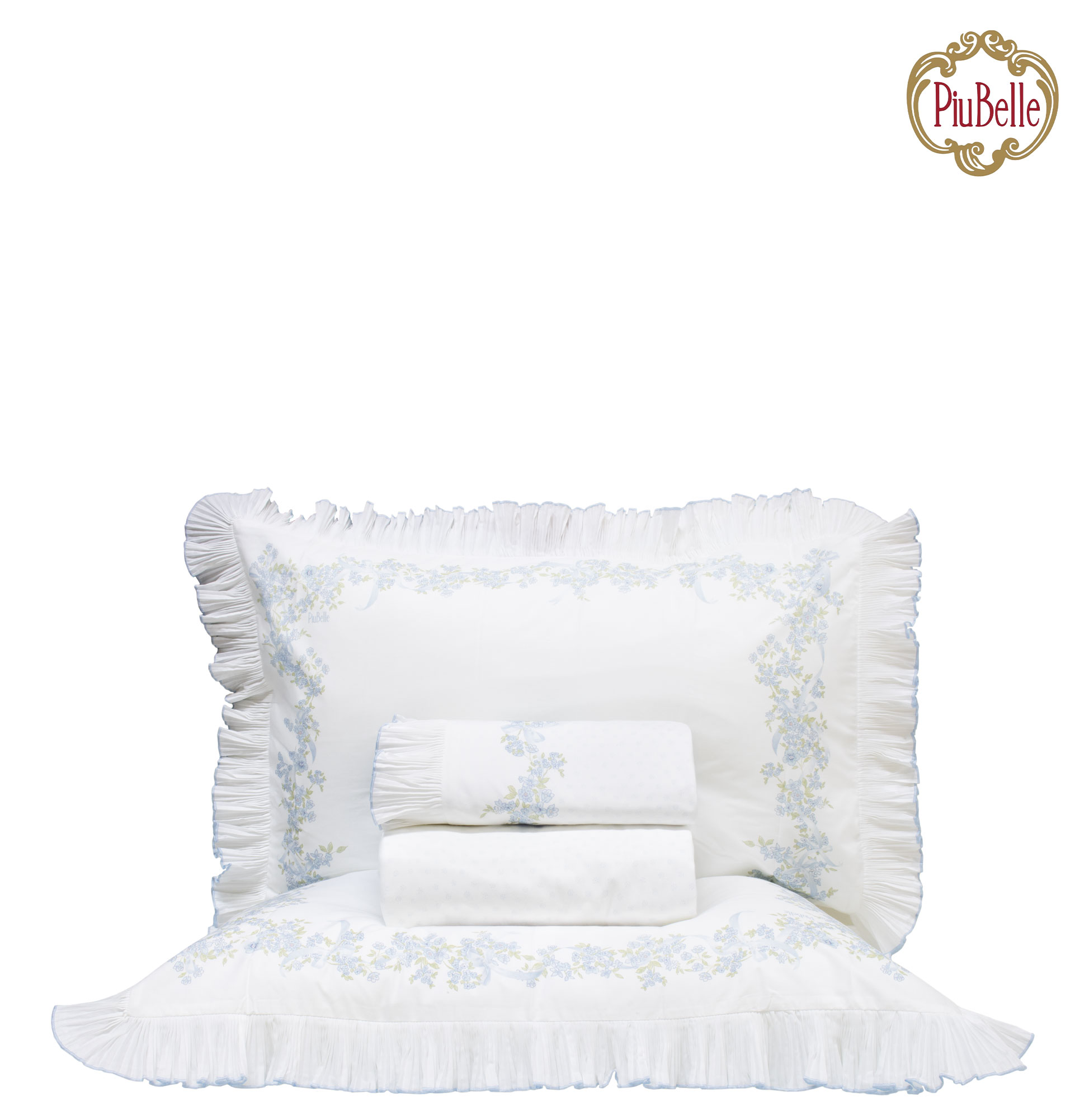 Jogo de Lençóis Cama de Casal Dalila 4 Peças Azul