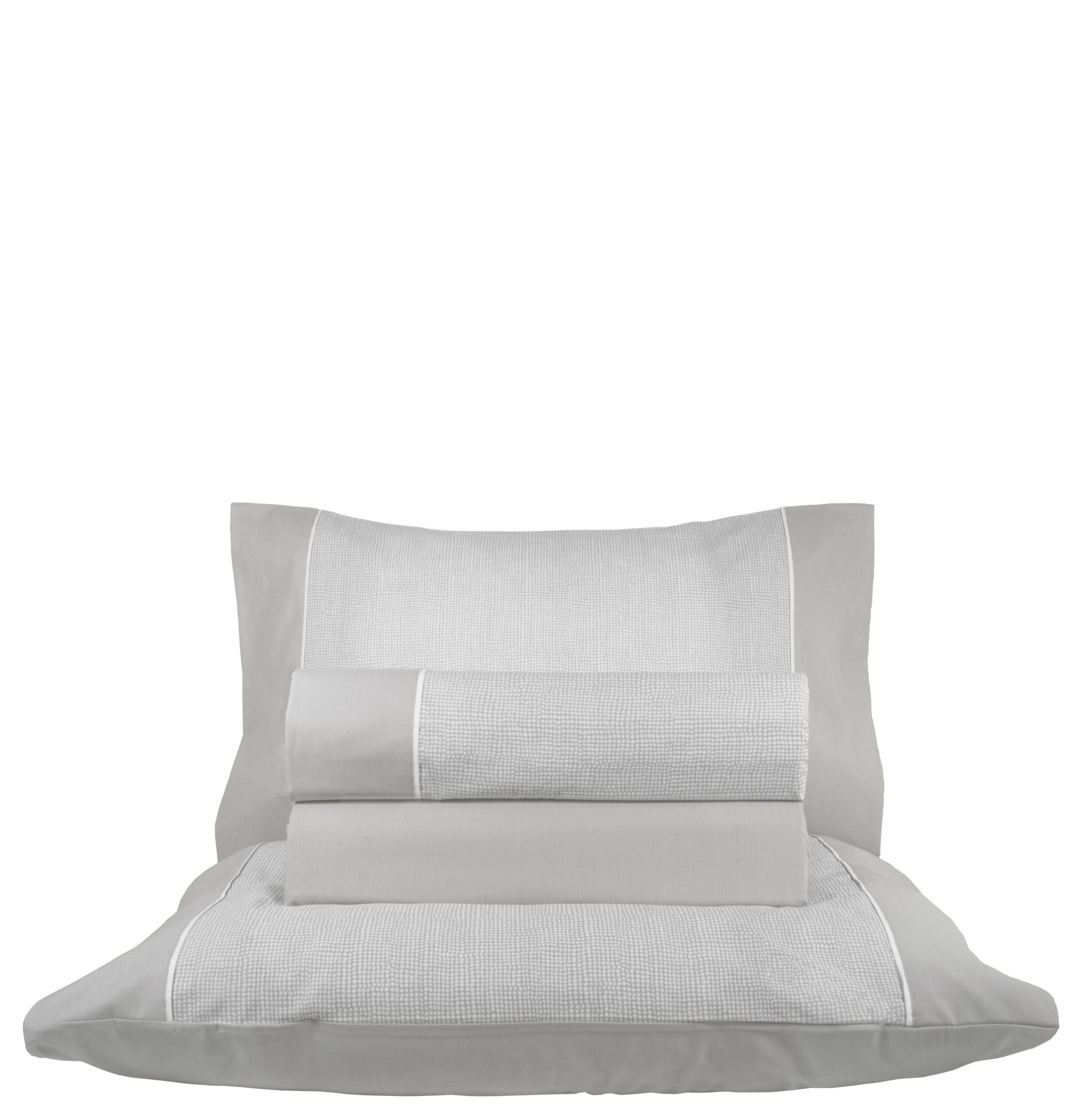 Jogo de Lençóis Cama de Casal Skin 100% Algodão 4 Peças Cinzento