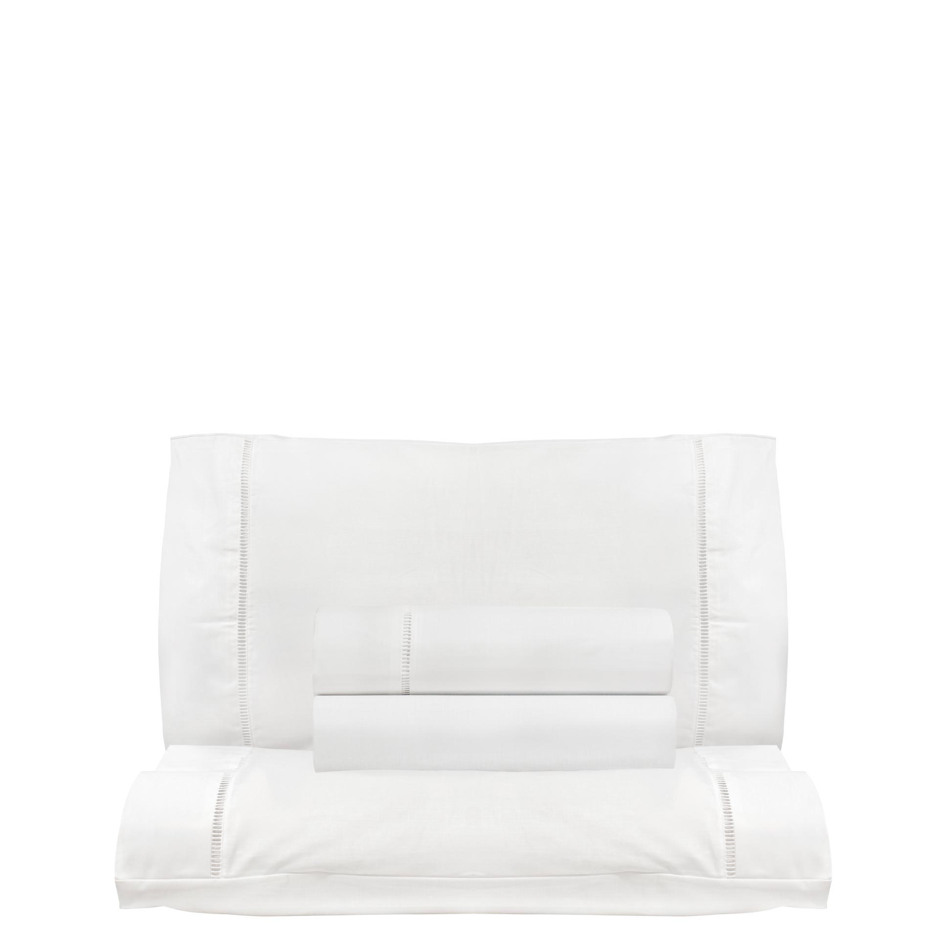 Jogo de Lençóis Cama de Casal Escada 100% Algodão 4 Peças Branco