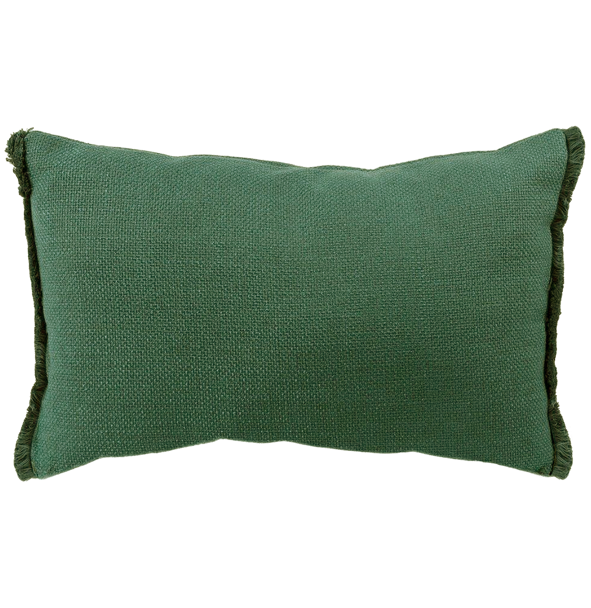 Almofada Decorativa Lisa Basic com Franja Verde