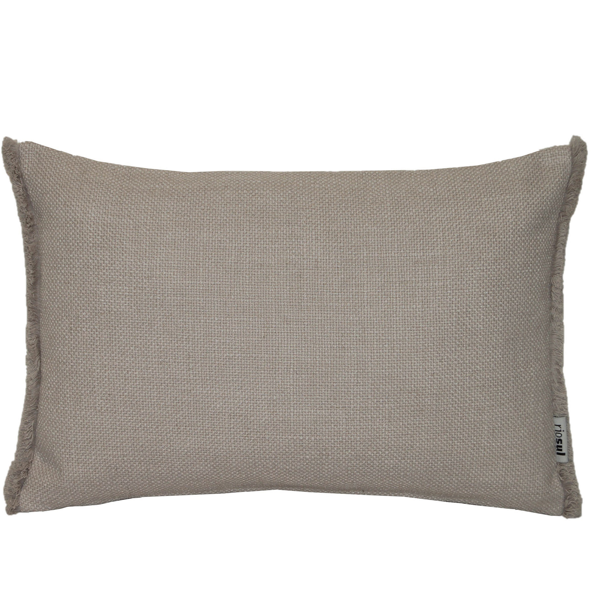 Almofada Decorativa Lisa Basic com Franja Cinzento