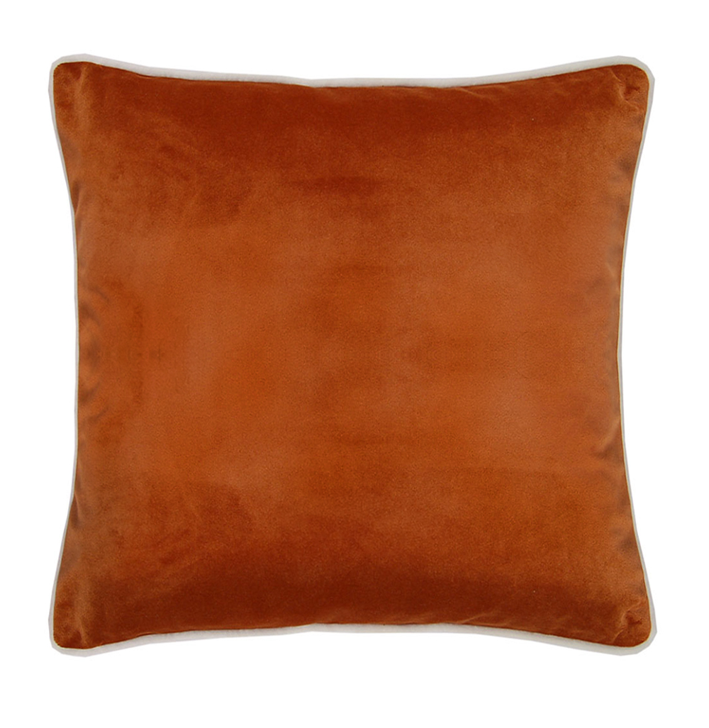 Almofada Decorativa Lisa Mellow com Vivo Laranja Terracota