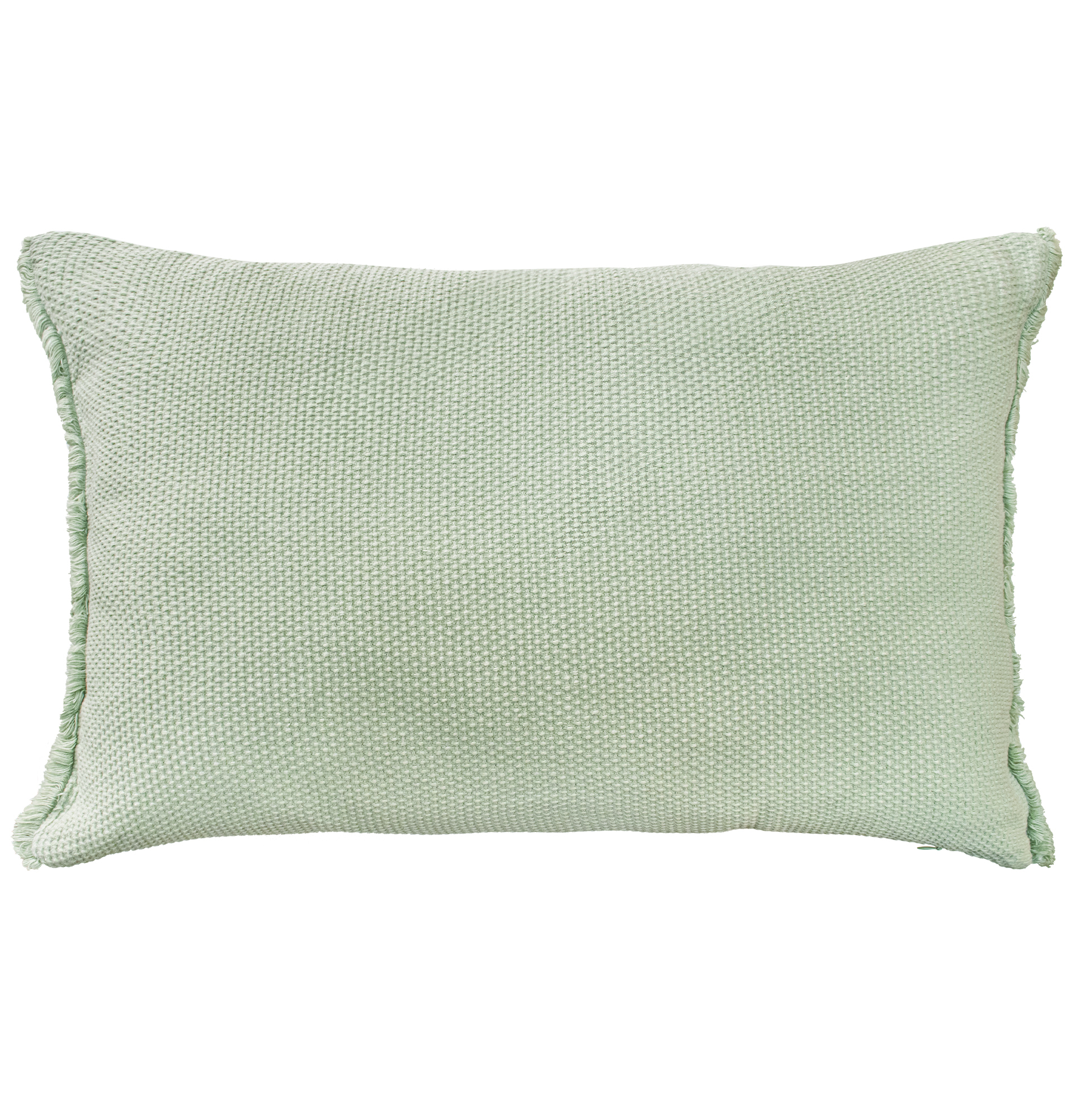 Almofada Decorativa Lisa Prima 621 com Franja Verde Menta