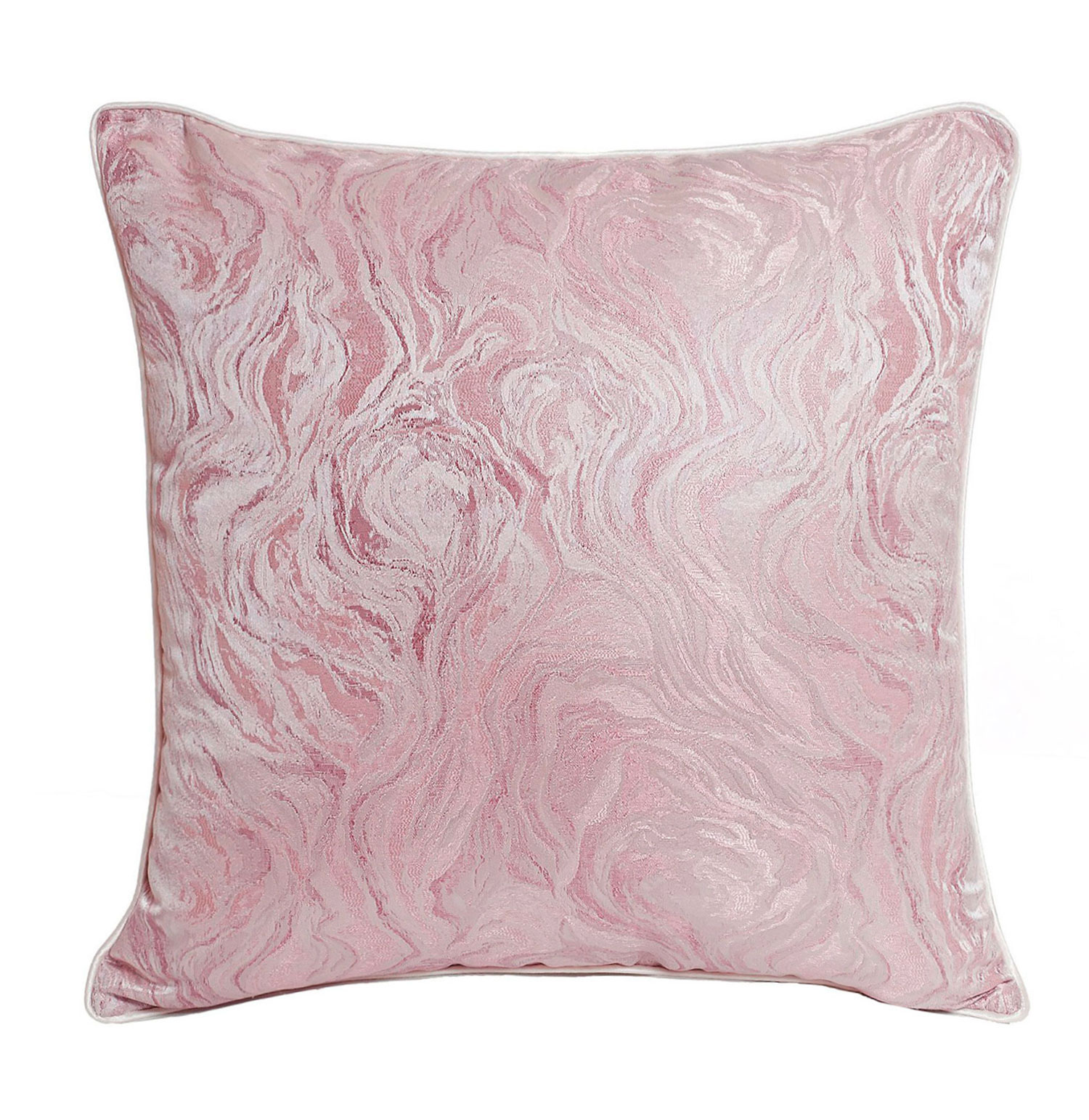Almofada Decorativa Abstrata Marm Quadrada Rosa