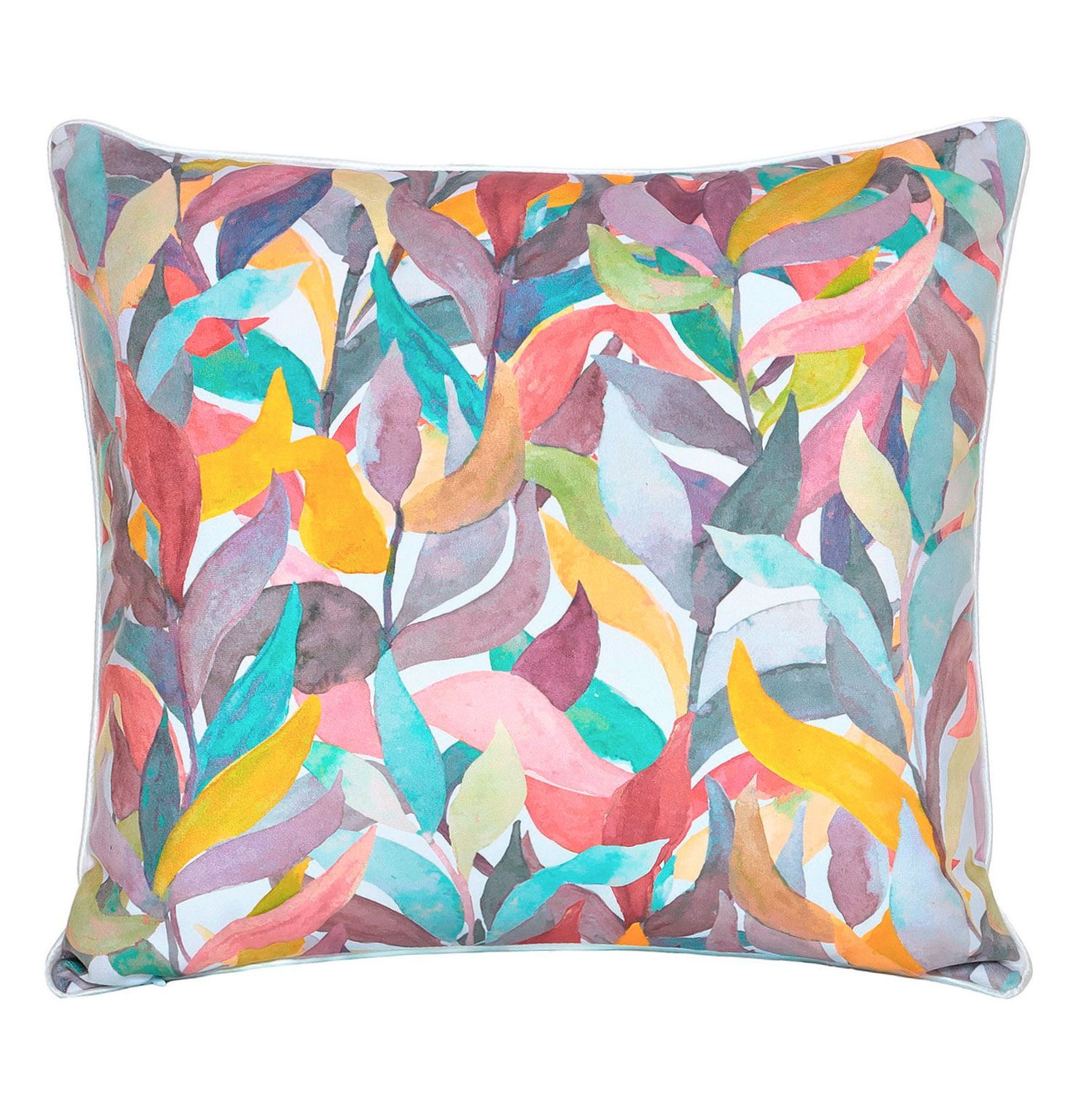 Almofada Decorativa Floral Color Abstrat Quadrada Multicolor